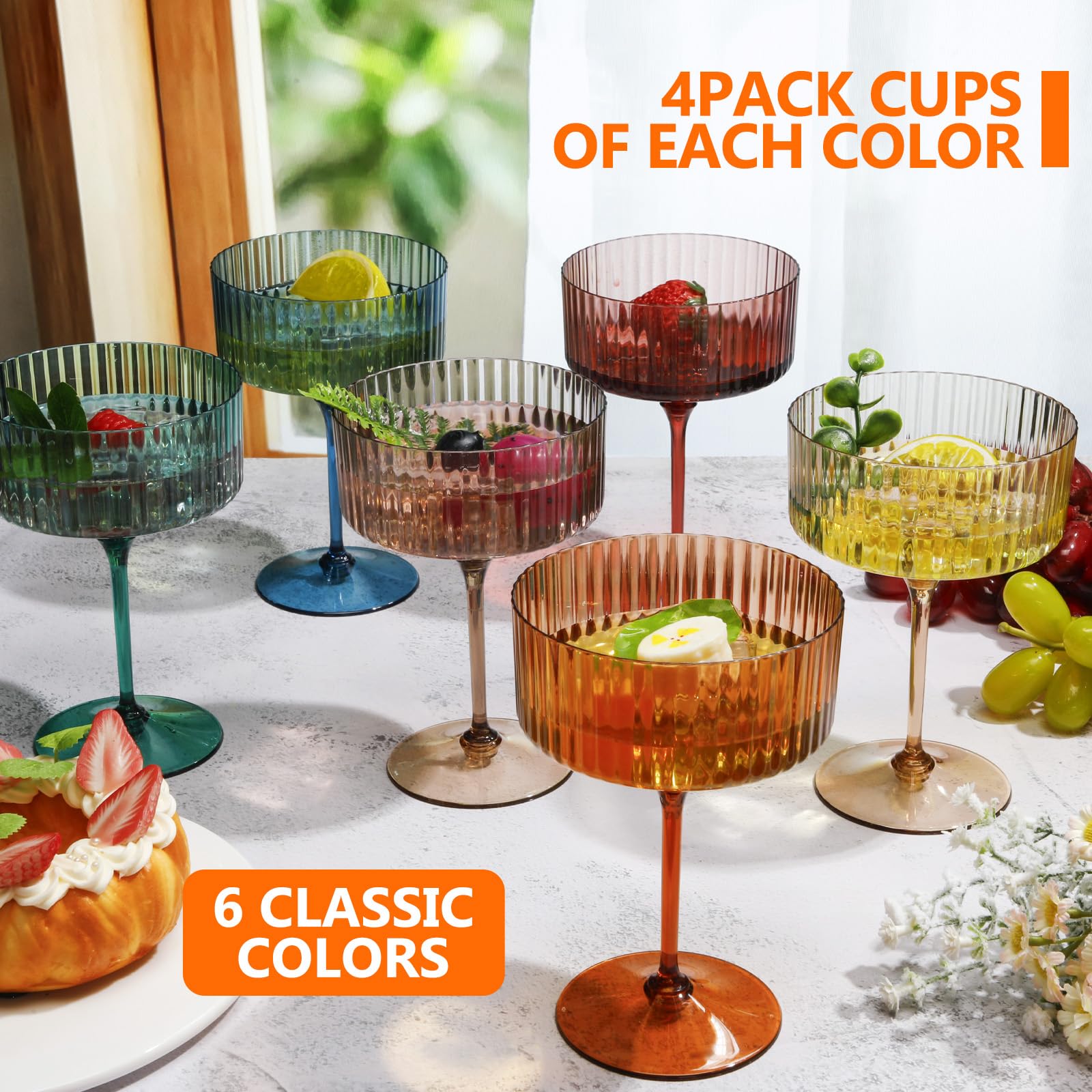Jingmore plastic cocktail cups offer festive presentation for weddings and parties.