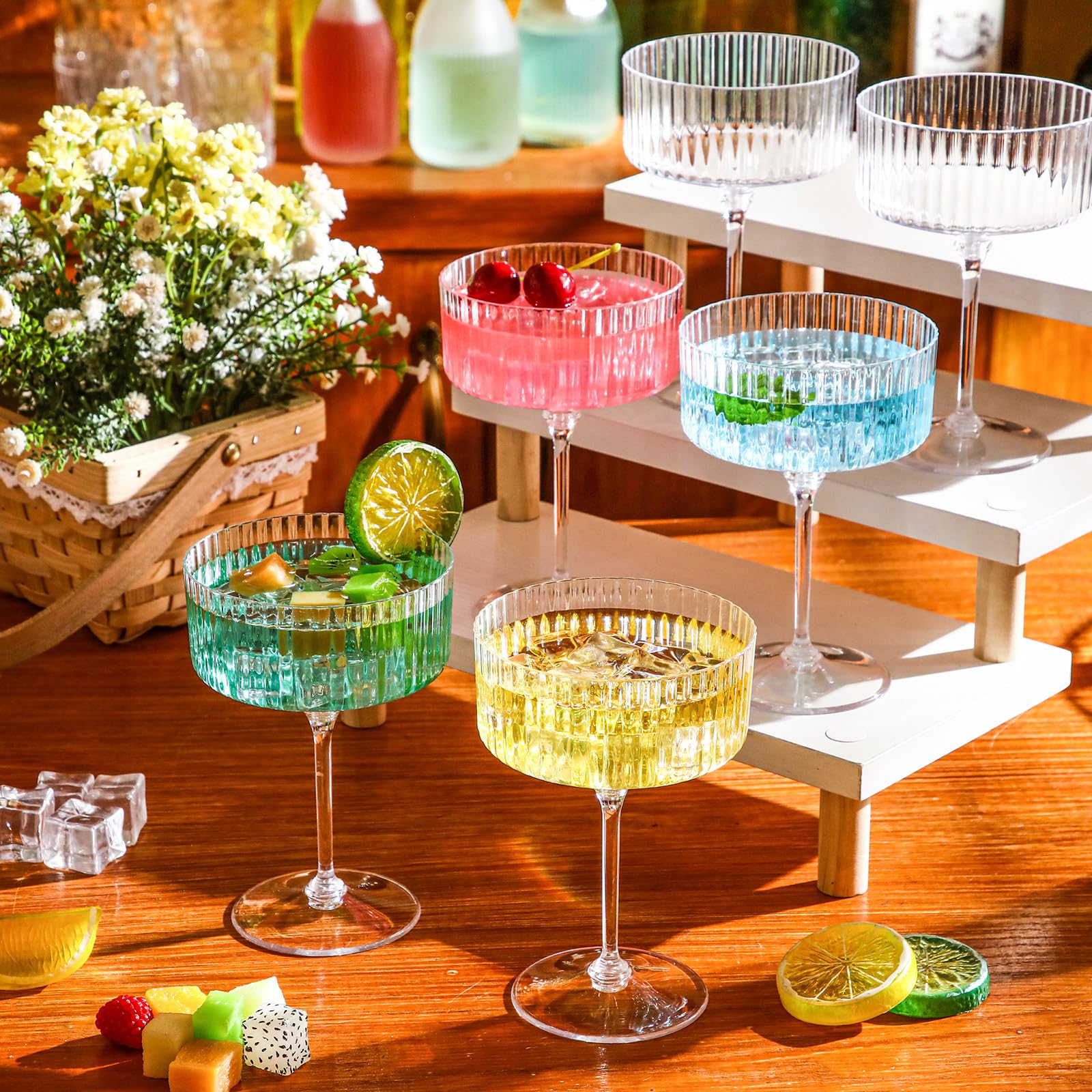 Jingmore vintage ribbed coupe design adds retro charm while keeping lightweight and breakage-free