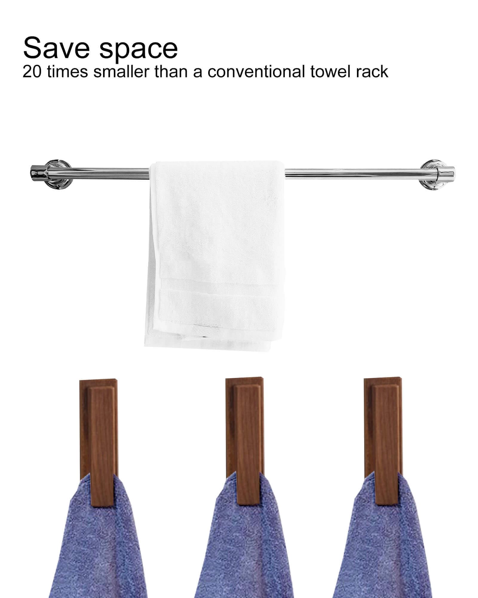 JINMURY dual-pack wood towel hooks for kitchen and bath storage.
