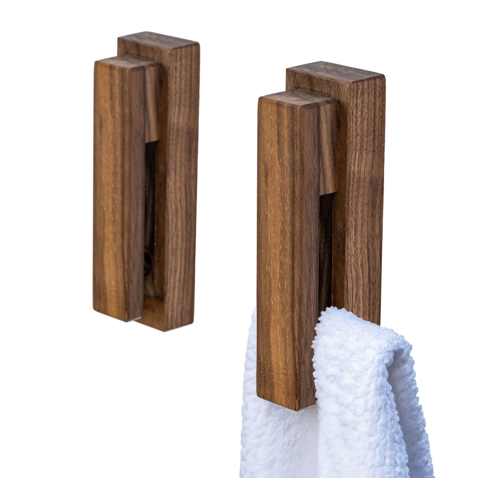 JINMURY self-adhesive towel hooks on smooth surface for easy installation.