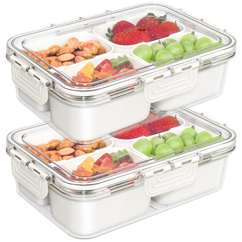 JINZORE small snackle box with lid shows the secure seal for travel snacks.
