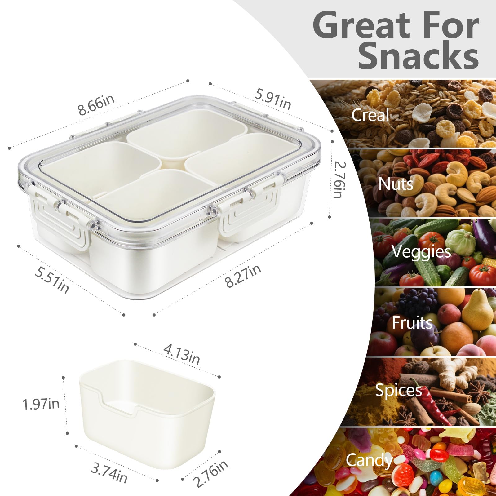 JINZORE snackle box inner tray dishwasher-safe for easy cleaning.
