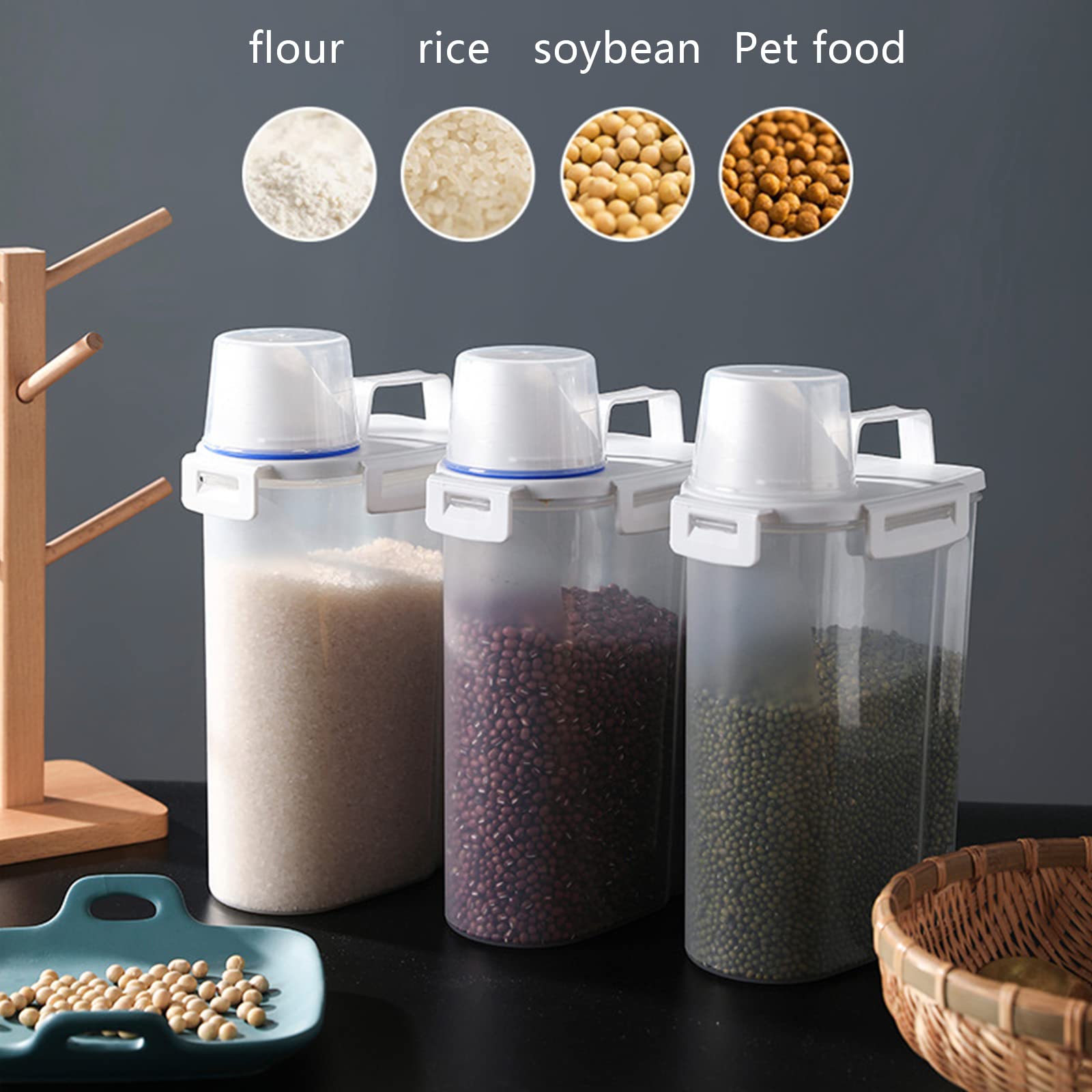 Jioko 11.4-inch tall container fits on shelves.