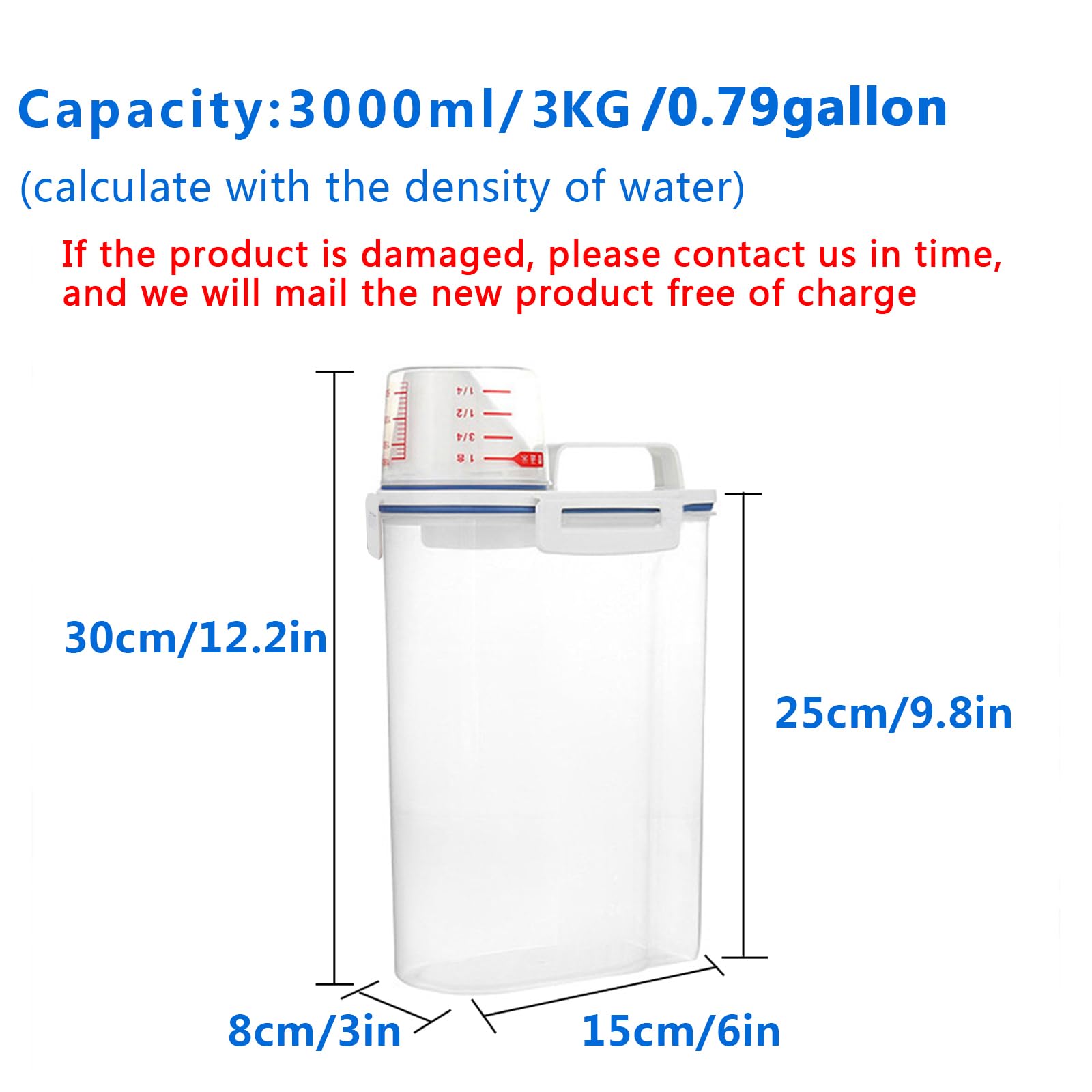 Jioko transparent storage tank with measurement marks for easy portioning.