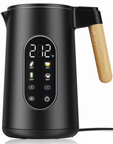 JIPPCL kettle front view with digital display for precise temperature control.