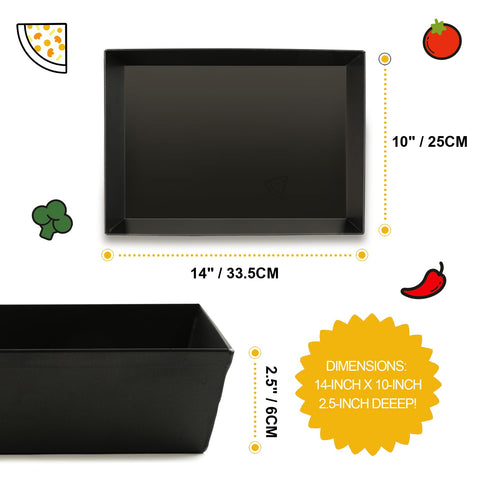 Jisculo Detroit Style Pan promotes even heat for crispy crusts and uniform bake.