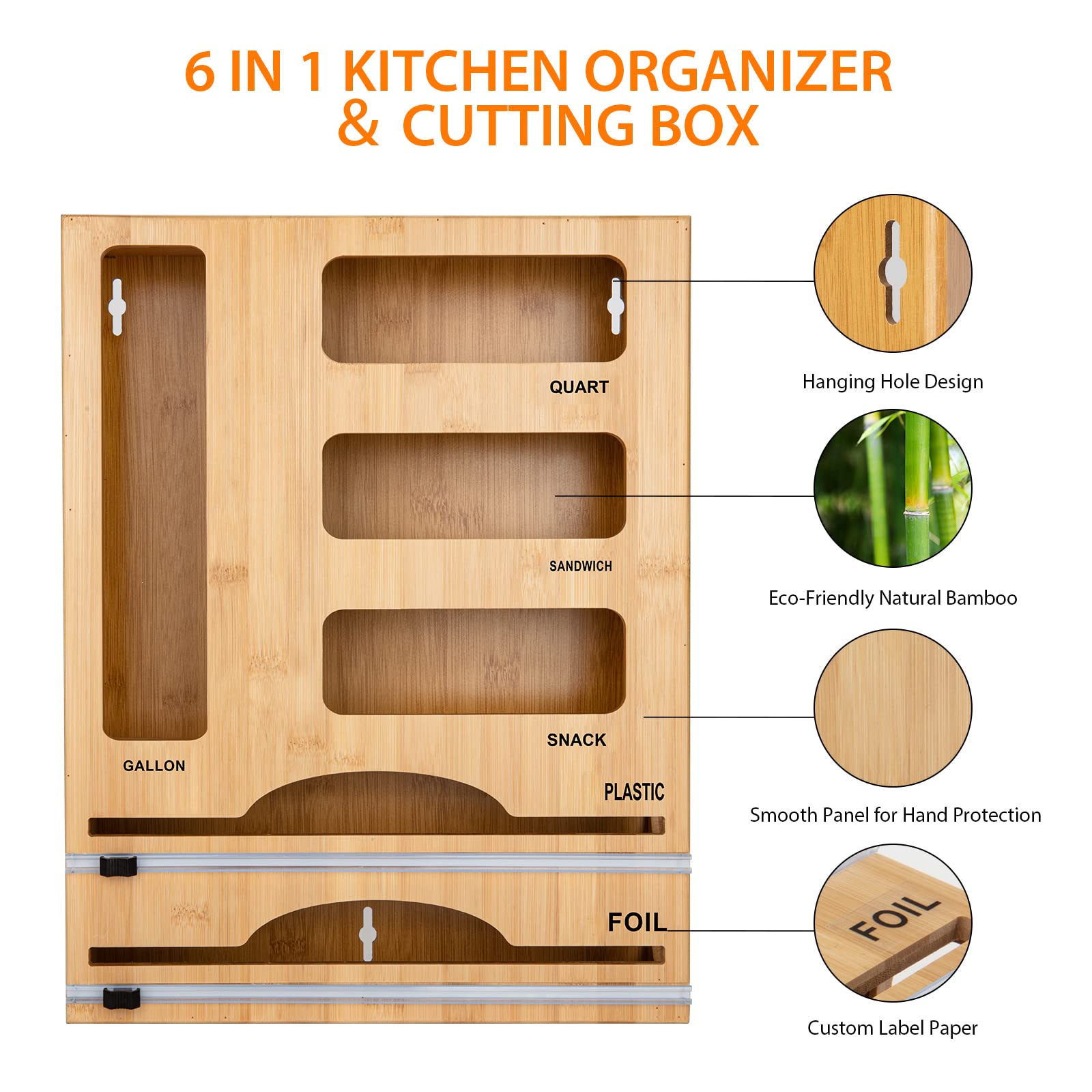 Jitner baggie organizer compartments fit gallon to snack bags securely.