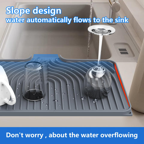 JIUBAR countertop drying mat with raised foot prevents water spills
