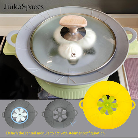 JiuKoSpaces BPA-free silicone lid ensures safe, durable kitchen use