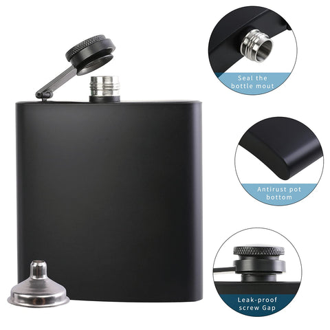 JIUZHU hip flask pocket-fit - fits easily in pockets or backpacks.