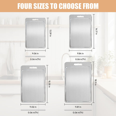 jiwasio Titanium Cutting Board back view for meats and separation.