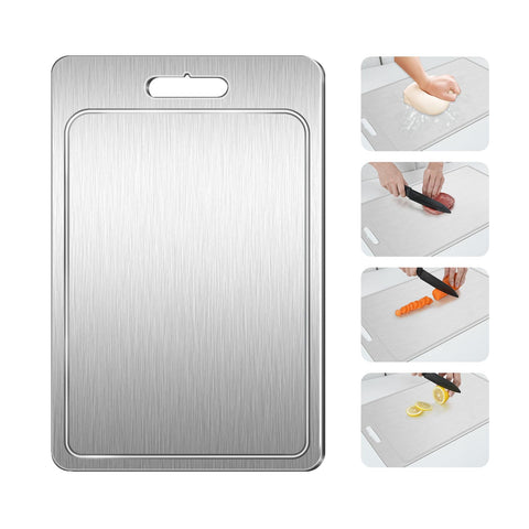 jiwasio Titanium Cutting Board front view for produce prep.