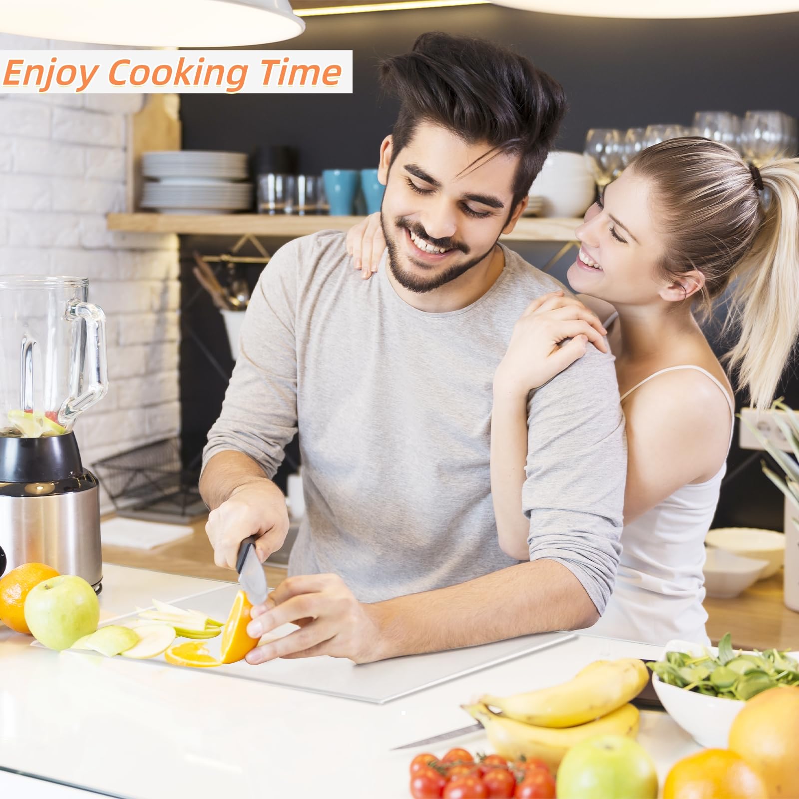 JJL cutting board doubles as a decorative yet functional kitchen accessory.