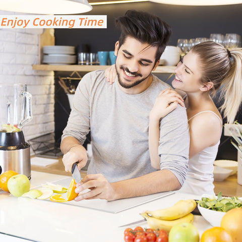 JJL cutting board doubles as a decorative yet functional kitchen accessory.