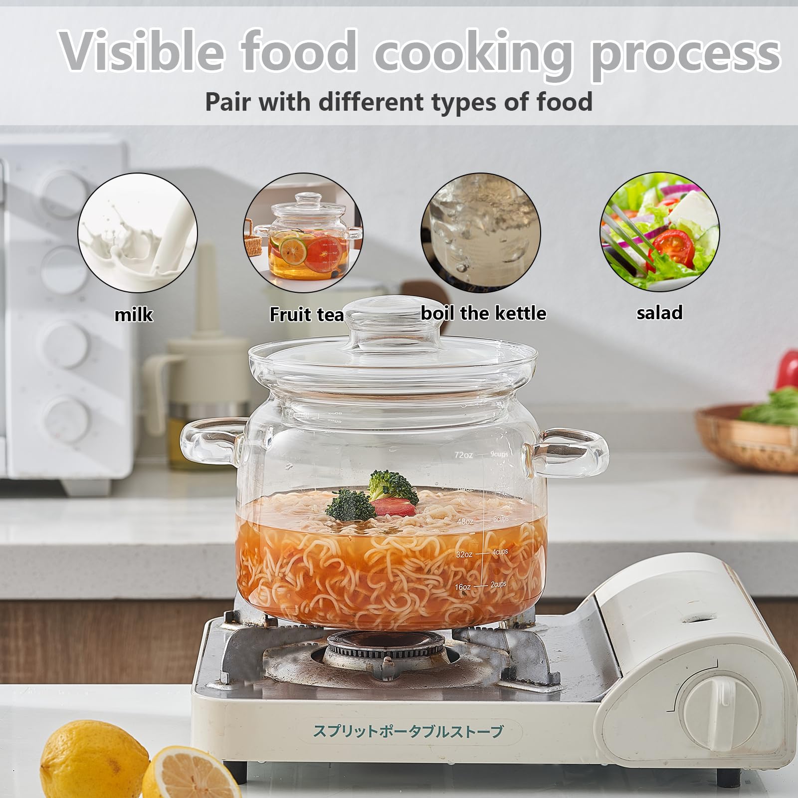 Jjojcll handcrafted borosilicate glass pot blends luxury with practicality.