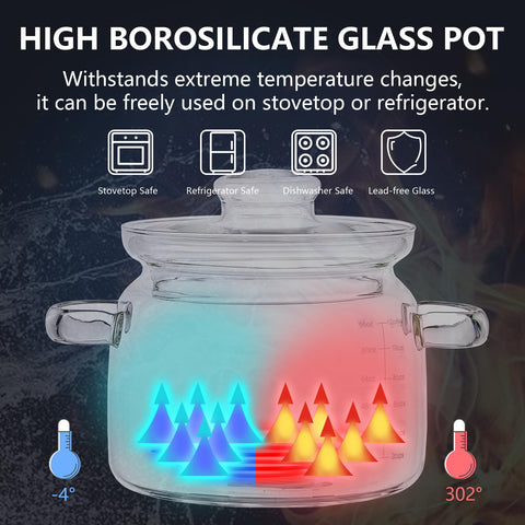 Jjojcll heat-resistant glass handles keep hands cool during cooking.