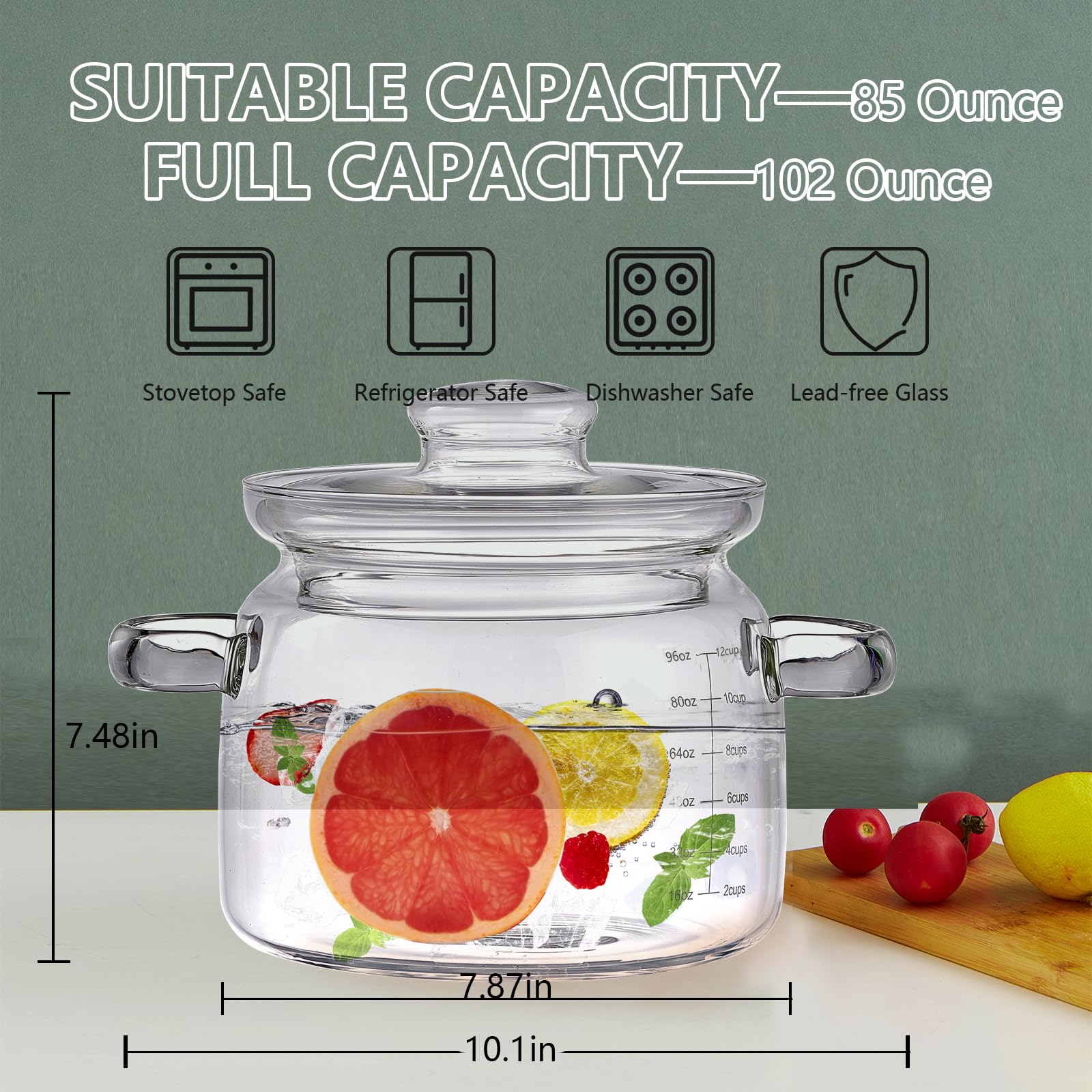 Jjojcll large capacity 102oz pot suits family meals.