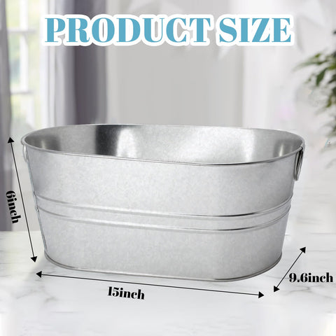 JJXUANER galvanized ice bucket with handles for easy transport