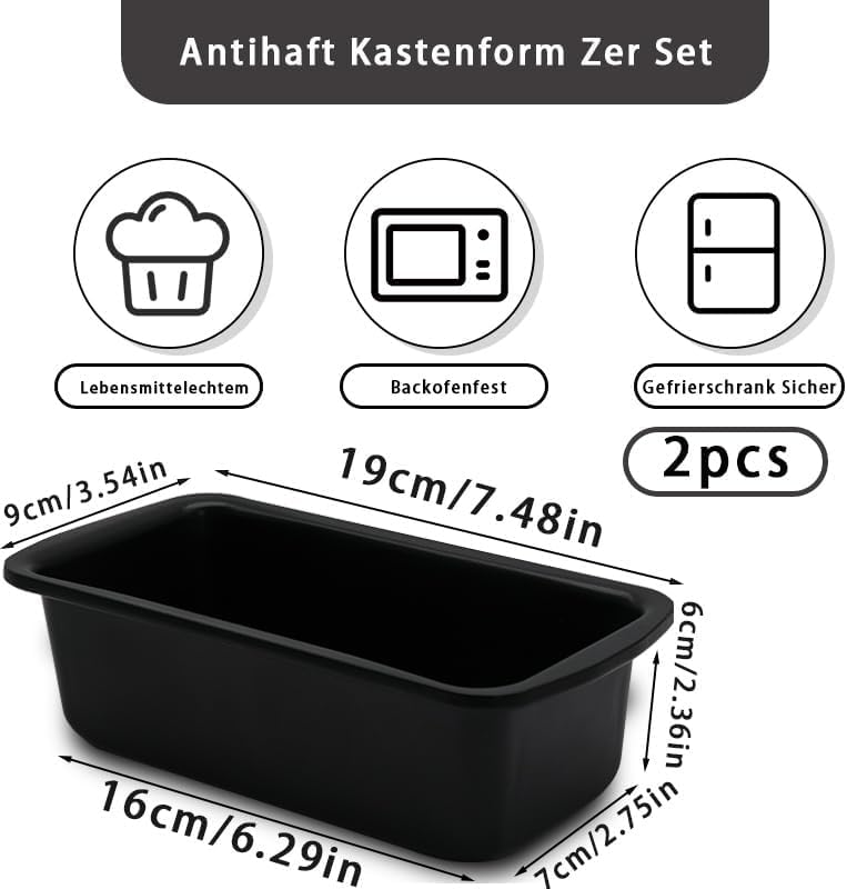 JJYHEHOT two mini loaf pans ready for oven baking and sharing