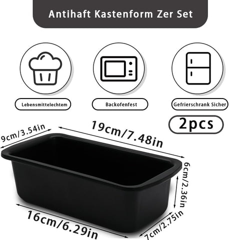JJYHEHOT two mini loaf pans ready for oven baking and sharing