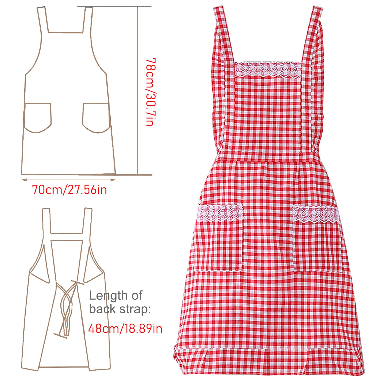JJYHEHOT apron pockets closeup highlights convenient storage for tools and recipes.