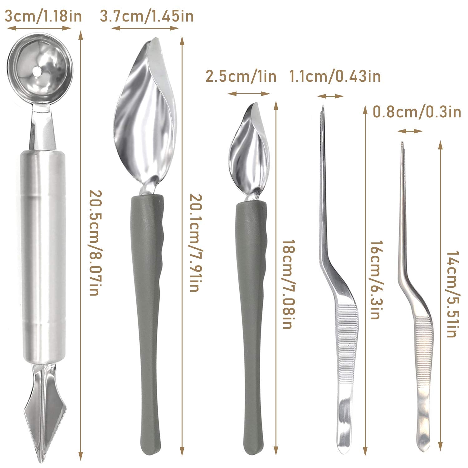 JJYHEHOT tapered-tip spoons enable controlled drizzle and fine sauce artistry.
