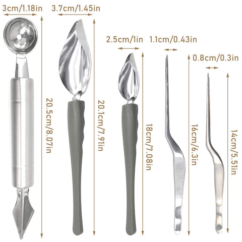 JJYHEHOT tapered-tip spoons enable controlled drizzle and fine sauce artistry.