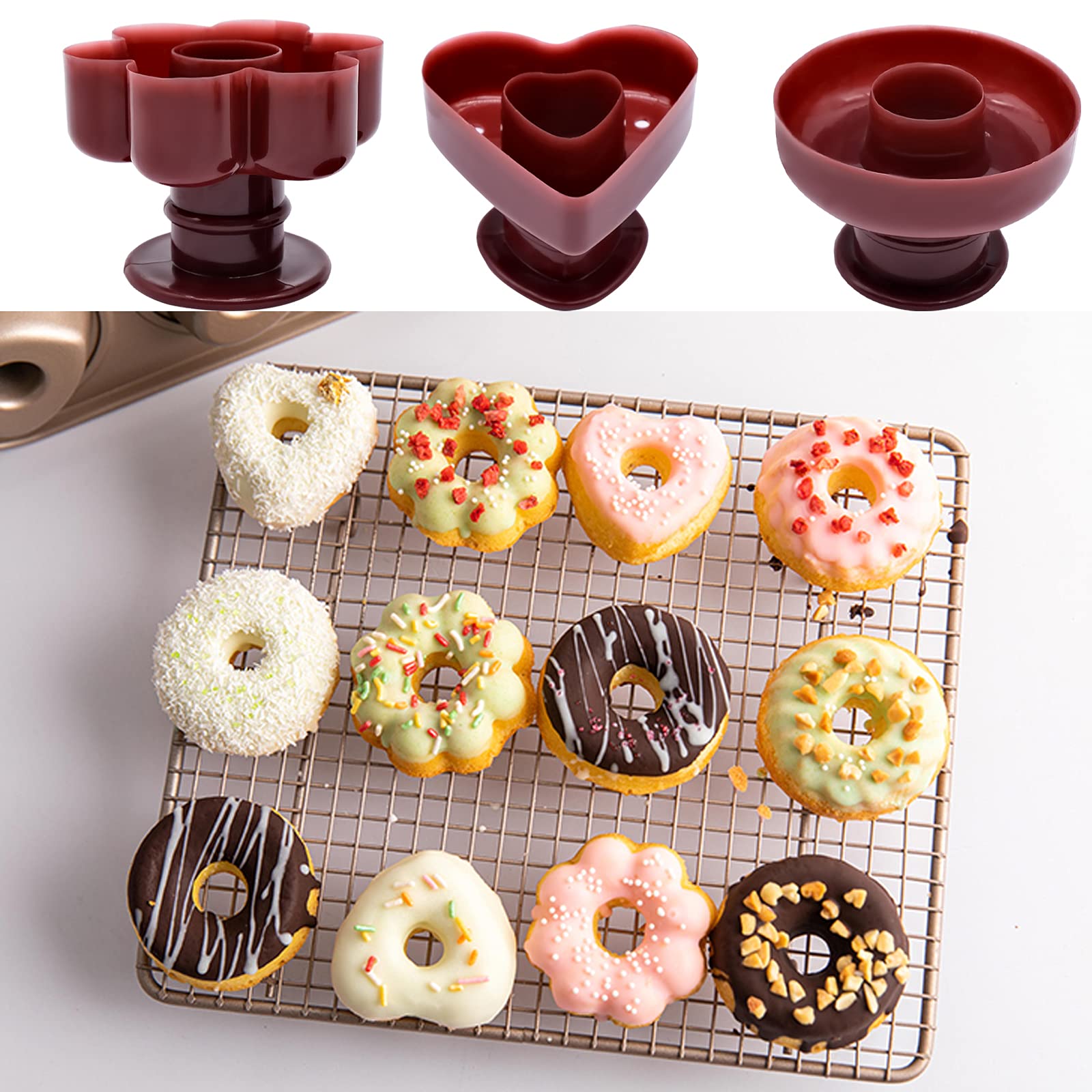 JJYHEHOT easy-release donut mold for hassle-free demoulding.