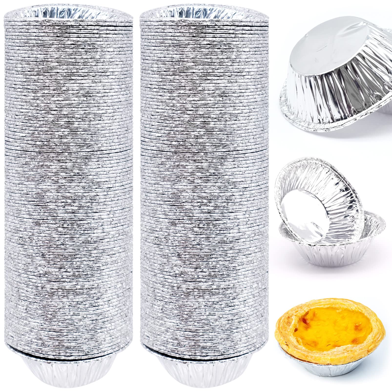JJYHEHOT egg tart foil cups for even heat and easy release