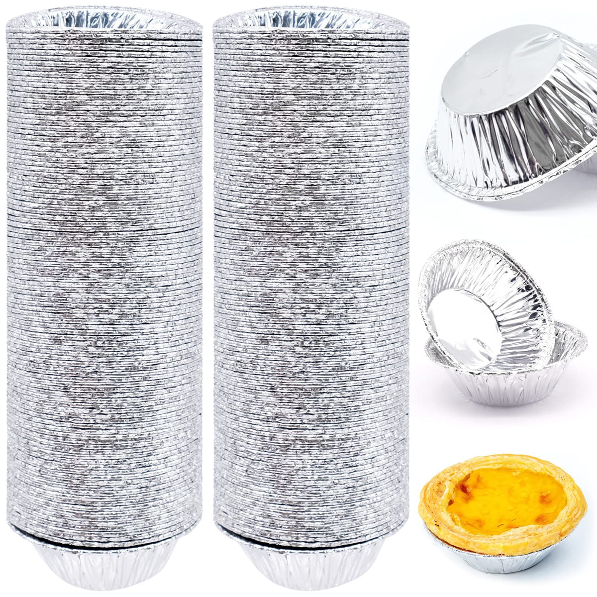 JJYHEHOT egg tart foil cups for even heat and easy release
