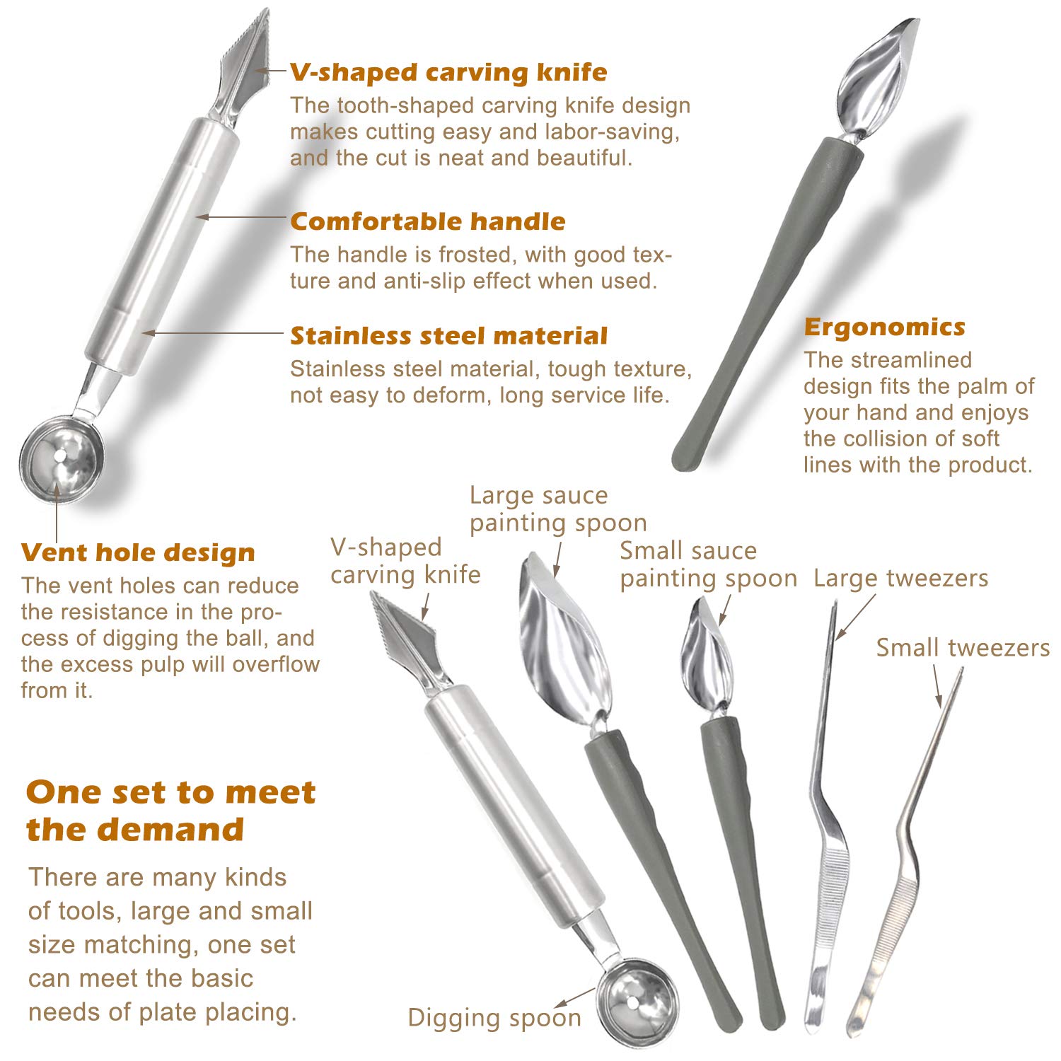 JJYHEHOT large decorating spoon for bold plating accents.