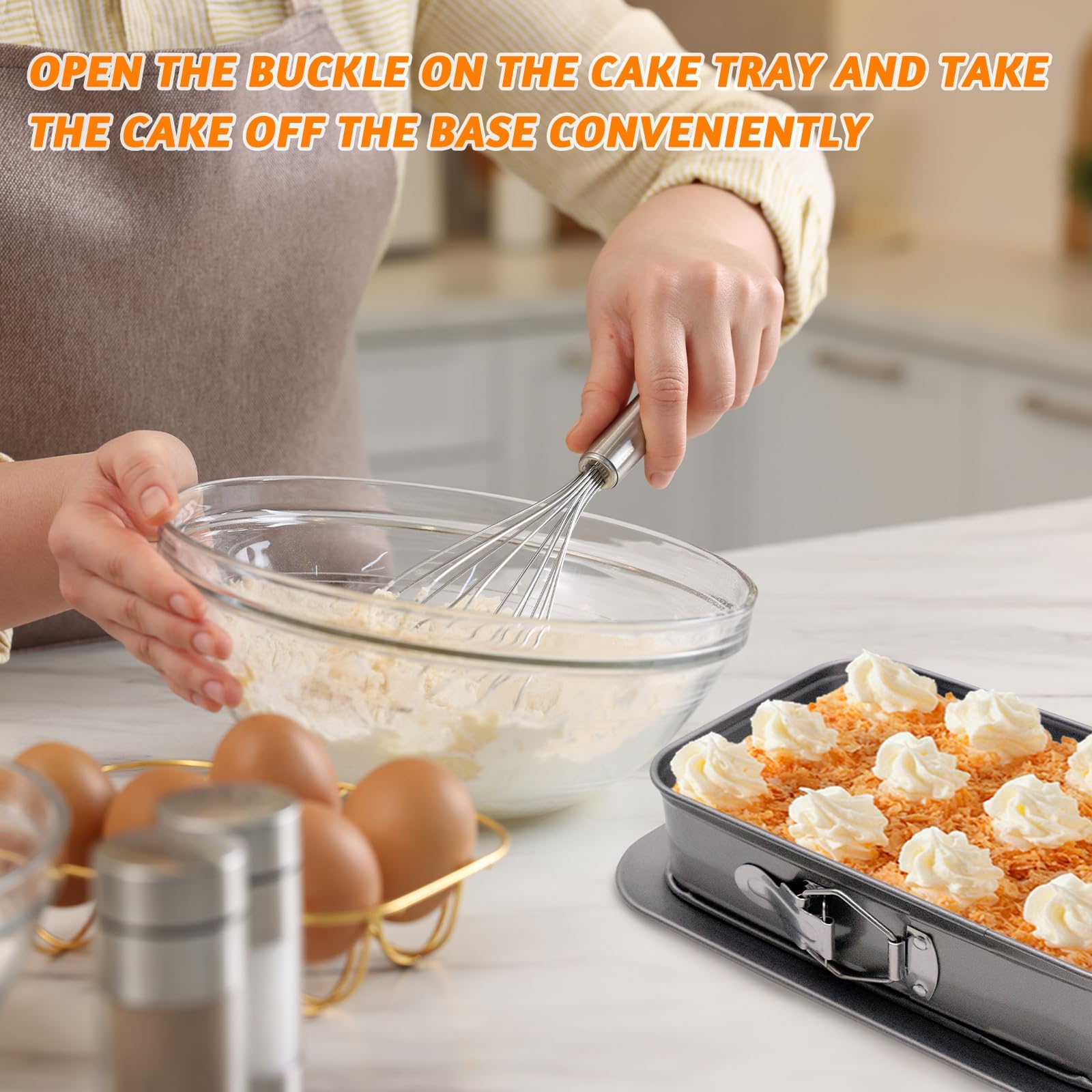 JJYHEHOT non-stick coating helps cakes release smoothly.