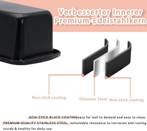 JJYHEHOT rectangular loaf pan with precise dimensions for even browning