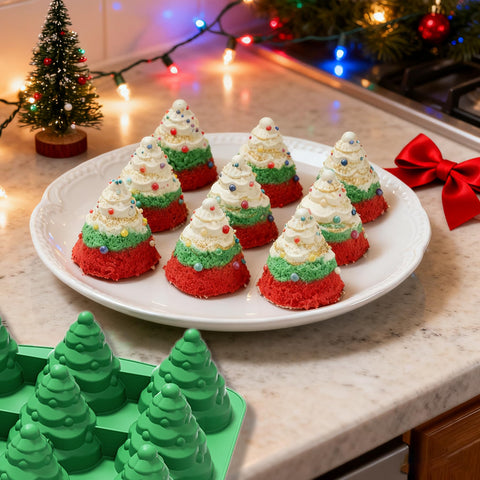 JJzxwish detailed Christmas tree silicone mold with clear texture, great for candles or soaps.