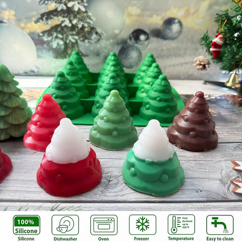 JJzxwish Christmas tree silicone mold easy to clean and reusable.