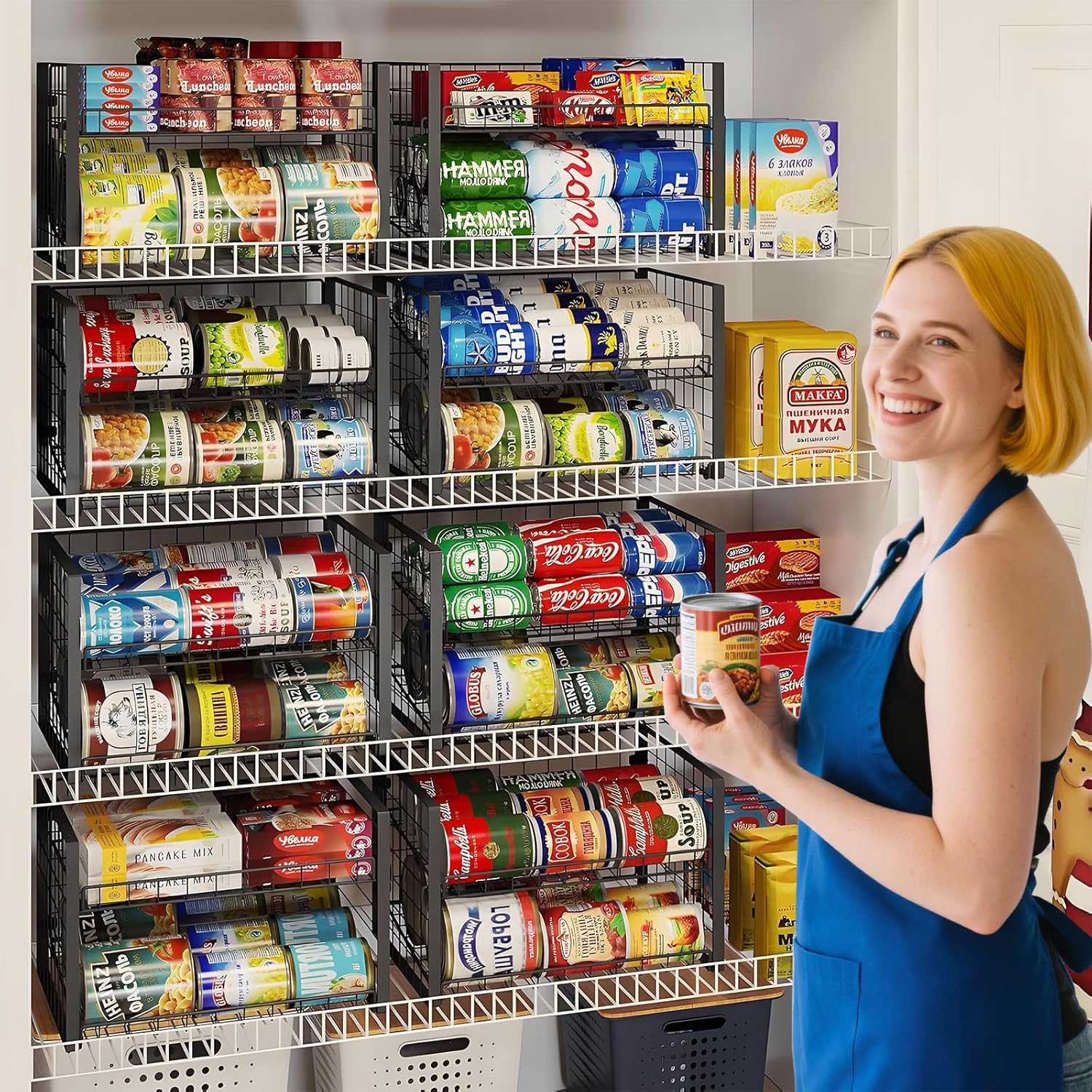 JKsmart 2-tier can rack with stacking capability saves shelf space