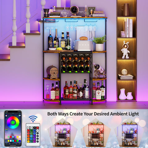 JKsmart bar cabinet multipurpose design in rustic brown finish