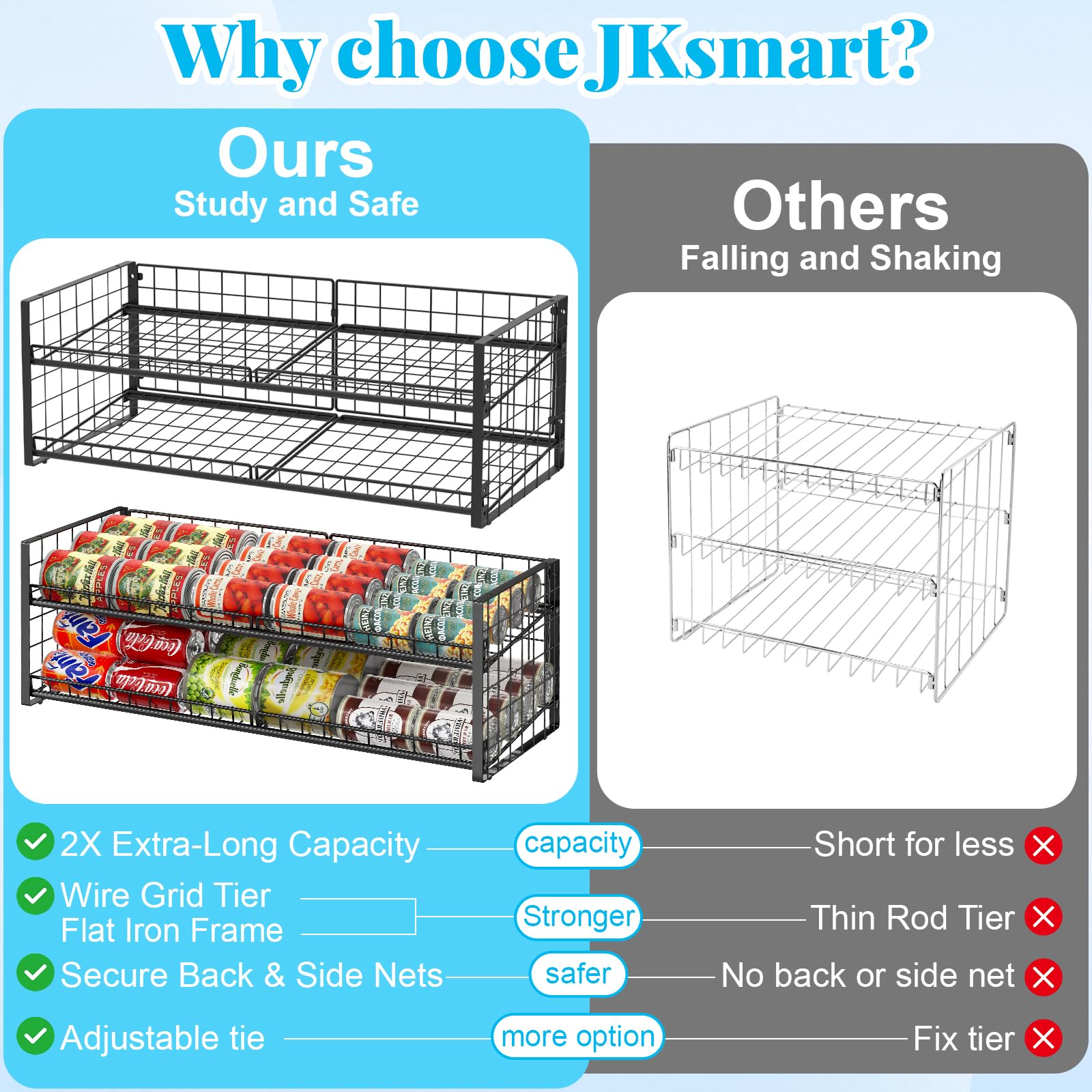 JKsmart standalone can dispenser for flexible pantry use