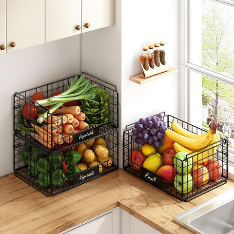 JKsmart foldable wire baskets save space when not in use.