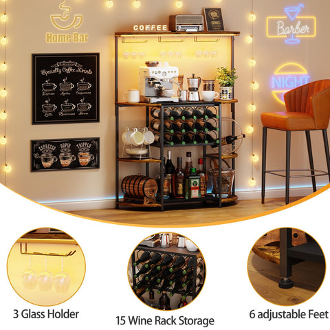 JKsmart open shelves keep glasses and bottles neatly organized