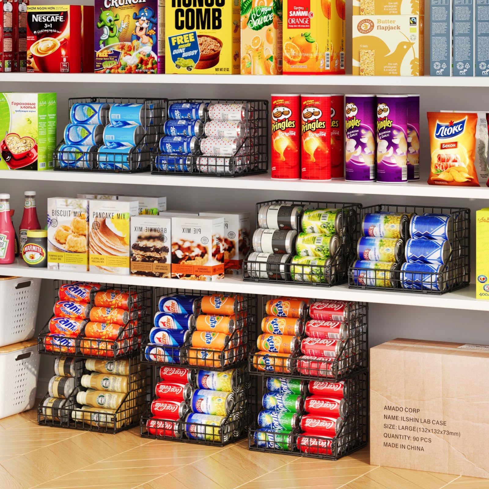 JKsmart pantry storage multiuse doubles as spice and snack organizer