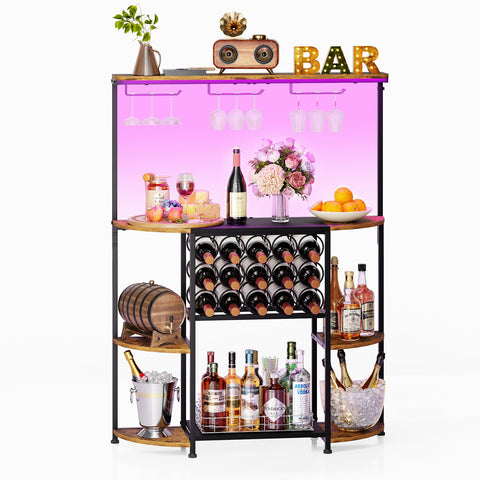 JKsmart rustic brown finish suits dining rooms and home bars