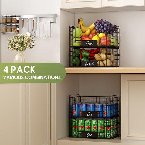 JKsmart snack and can rack keeps kitchen shelves tidy.