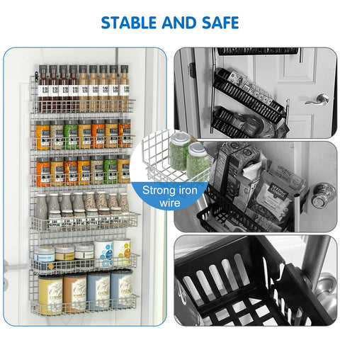 JKsmart spice rack large capacity fits many jars and bottles.