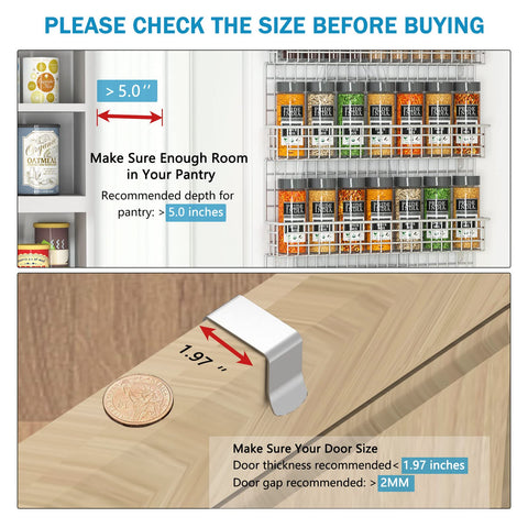 JKsmart spice rack over-door hanging saves counter space and adds versatility.
