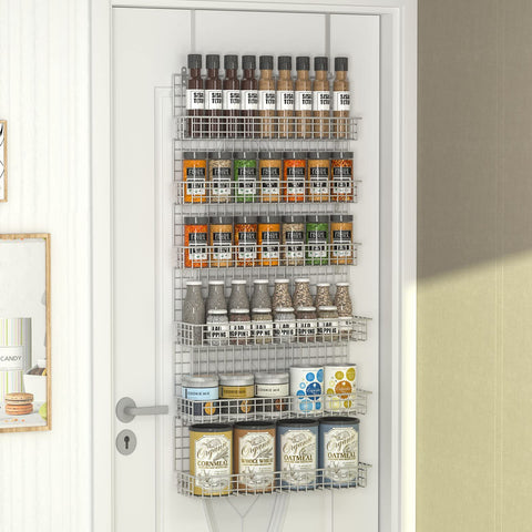 JKsmart spice rack wall-mount 6-tier for organized kitchen spice storage.