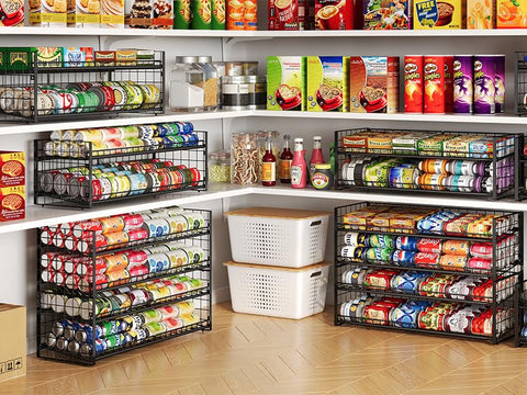 JKsmart stackable can rack tower maximizes standing storage space