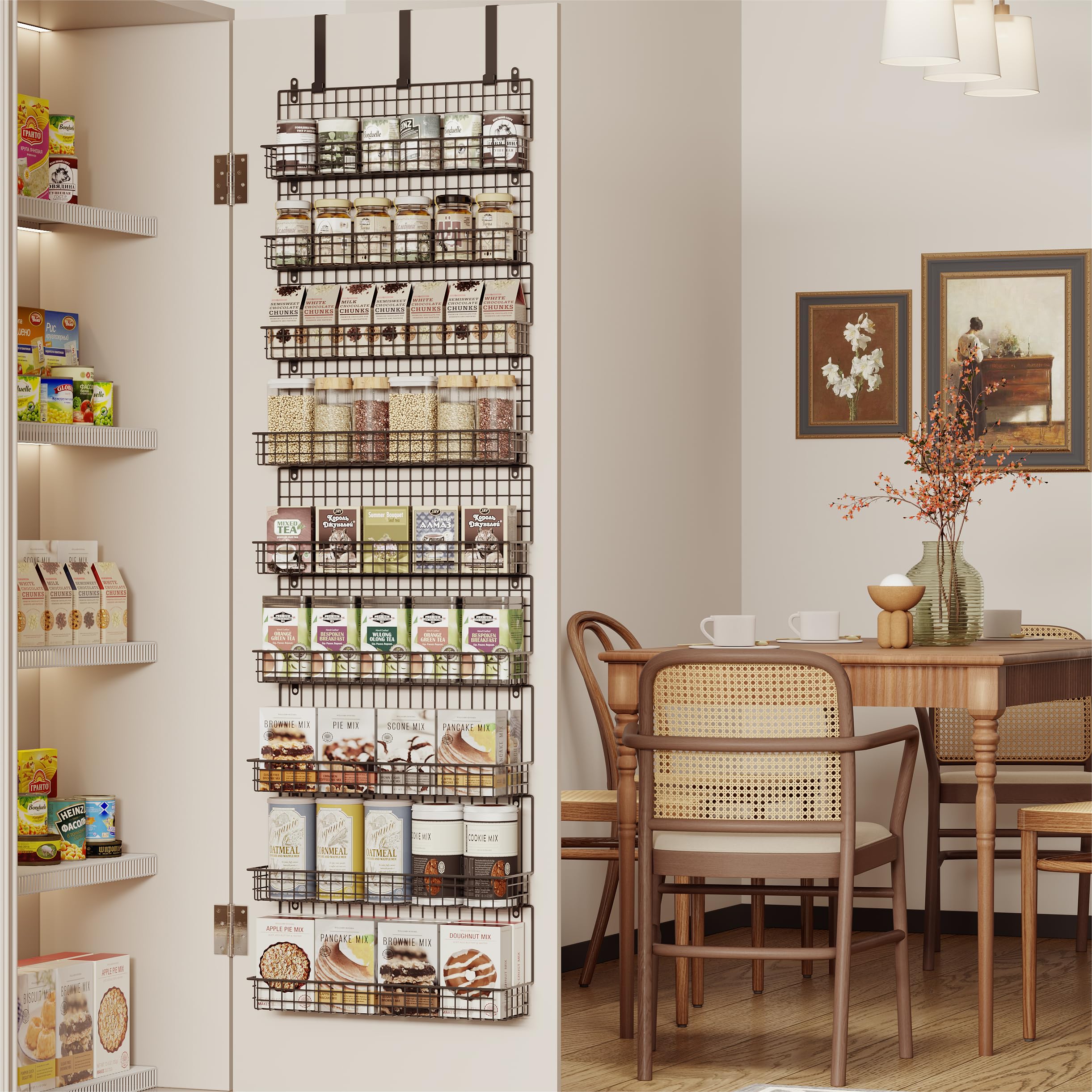 JKsmart wall-mount rack shown with high capacity jars for pantry storage.