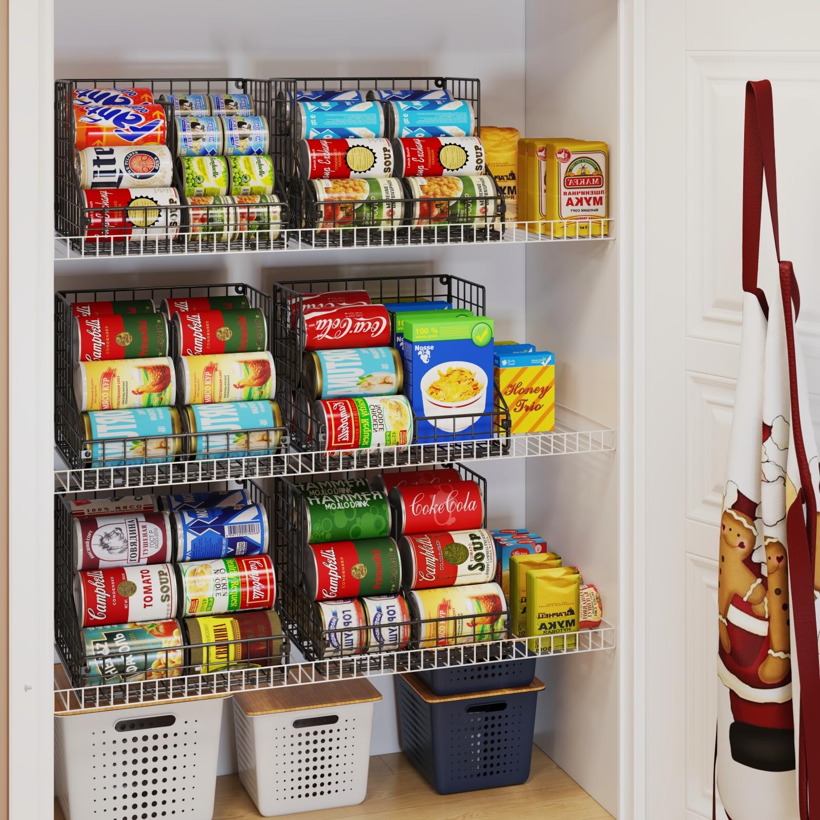 JKsmart wall-mountable can rack saves shelf space in kitchens