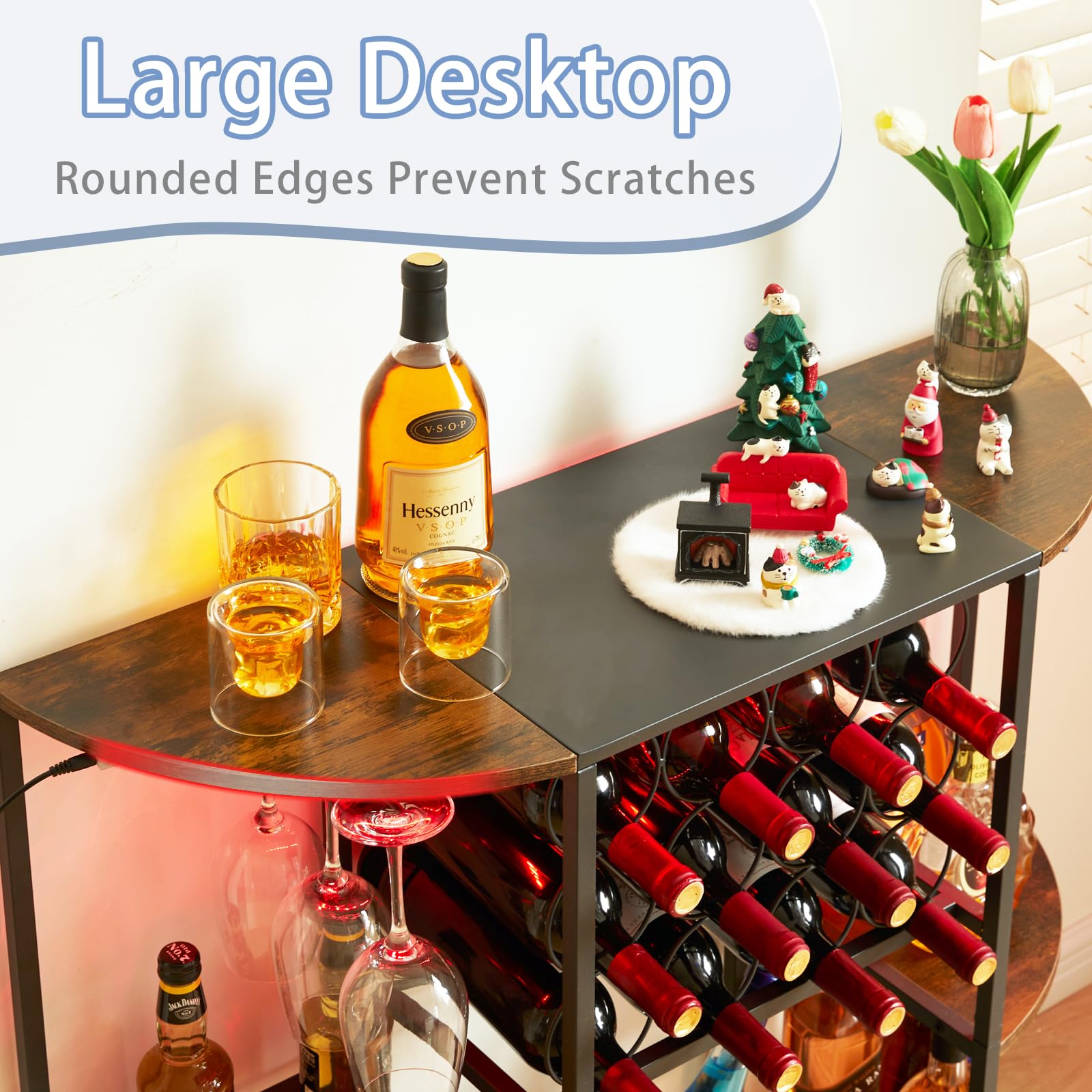 JKsmart wide tabletop supports drinks, decor, and serving essentials